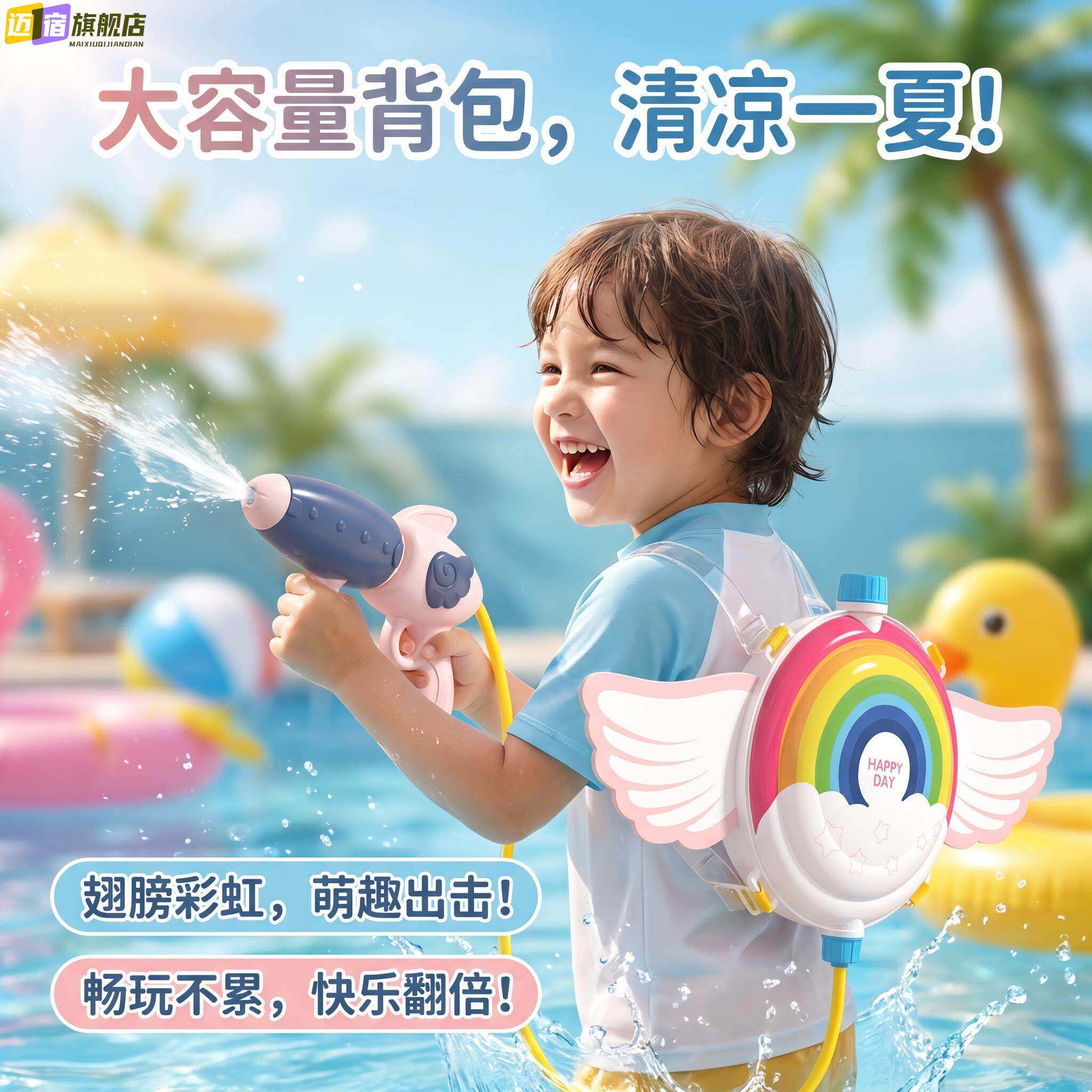 儿童玩具男孩3到6岁水枪背包喷水小型戏水装备呲水枪宝宝2026新款