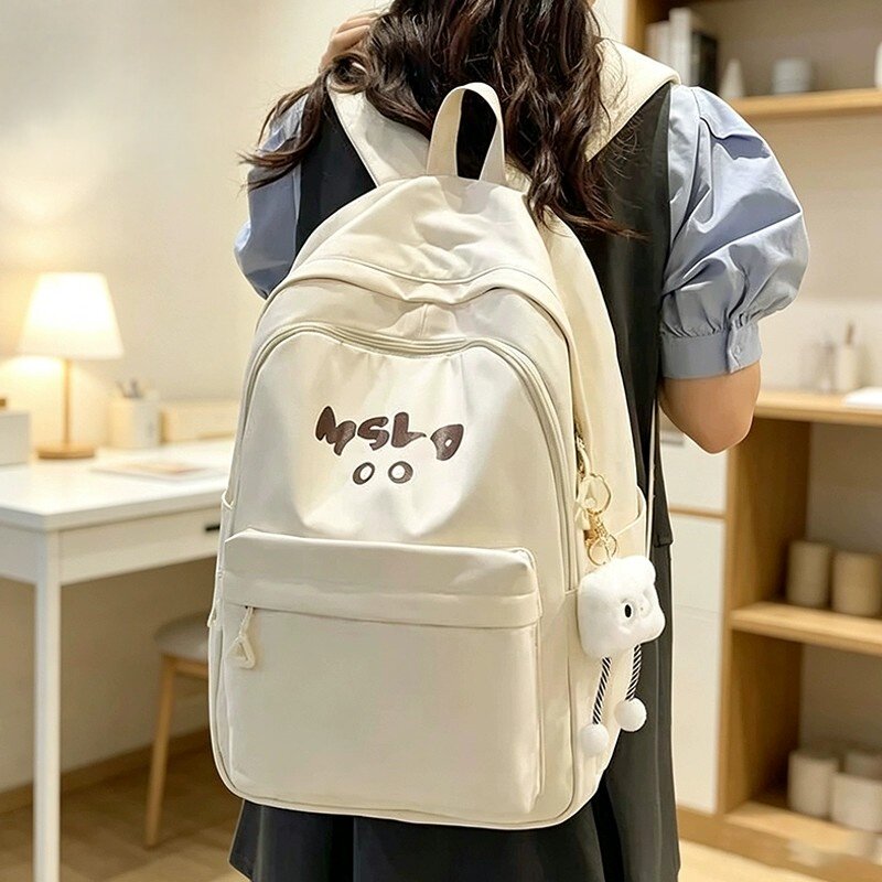 韩版休闲女生书包2026新款初高中学生大容量轻便学院风双肩背包男