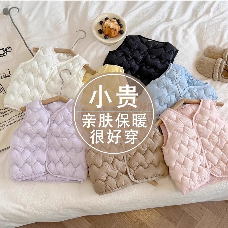 儿童羽绒棉马甲宝宝秋冬背心男女童马夹中小童春秋外传坎肩秋冬季