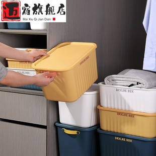 杂物玩具整理箱宿舍家用衣柜客厅大容量零食储物箱带盖桌面收纳盒