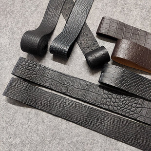 頭層牛皮壓紋腰帶皮條真皮帶條手工diy真皮腰帶包帶制作皮料