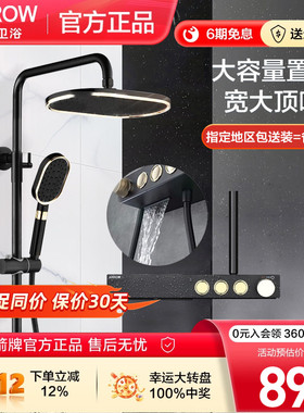 箭牌花洒卫生间浴室银黑色淋浴花洒套装增压大出水淋浴喷AE33113S