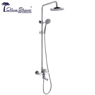 爱华全铜增压家用淋浴洗澡雨淋顶喷花洒冷热调温水龙头不锈钢5020