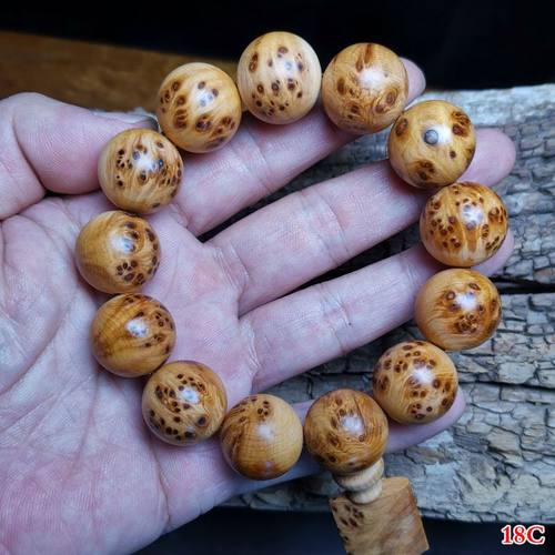 太行崖柏满瘤疤火焰纹18男士手串