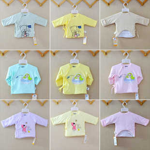 小石头婴儿小袄挖背0-3个月男女宝宝夹棉满月服棉袄新生儿和尚服