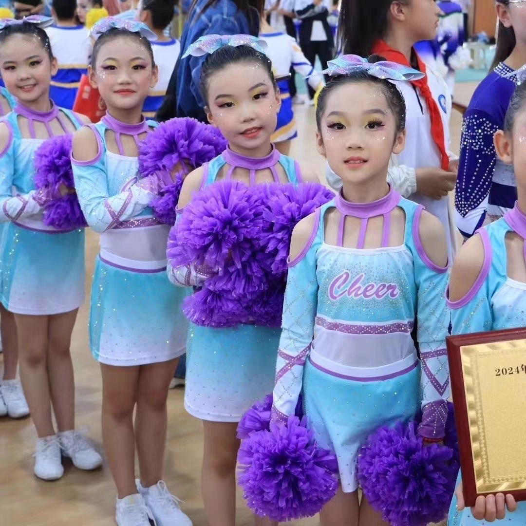 啦啦队服装儿童比赛服比赛套装舞蹈艺术体操竞技演出服健美操表演