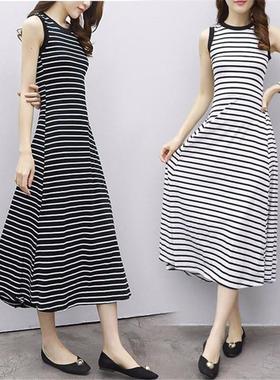 skirt long A-line vest sleeveless simple retro summer