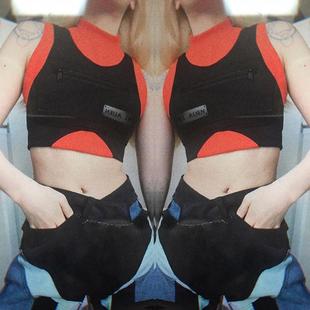 contrast Women patchwork vest color sports