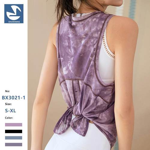clothes fitness yoga quick-drying top sleeveless mesh
