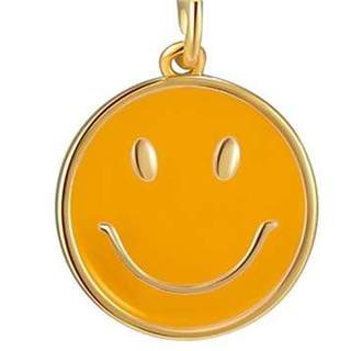 Jewelry DIY smiley face pendant copper gold-plated