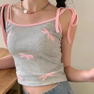 bow slim contrast women Fashionable for camisole color vest