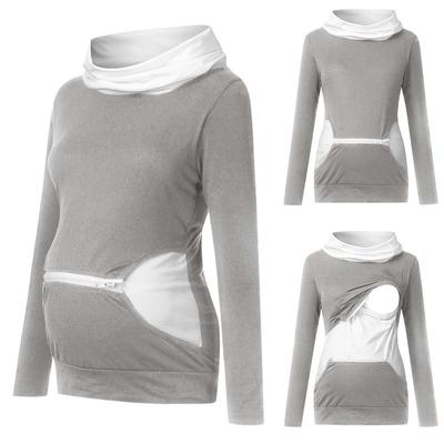 Maternity clothes for women contrasting colors long sleeves