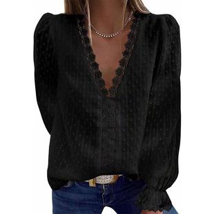 womens shirt top color deep pullover solid loose