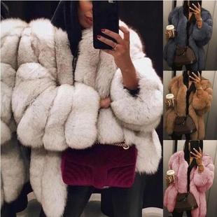 fake fur coat silver fur coat women winter black coat long