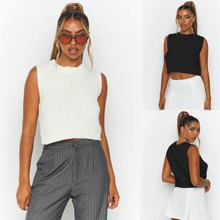 elastic womens shirt outer wear knitted vest sweater