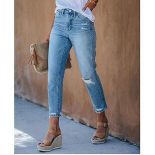ripped lace pants ladies Women jeans