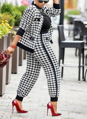 sets print outifits coat elegant female spring with pants