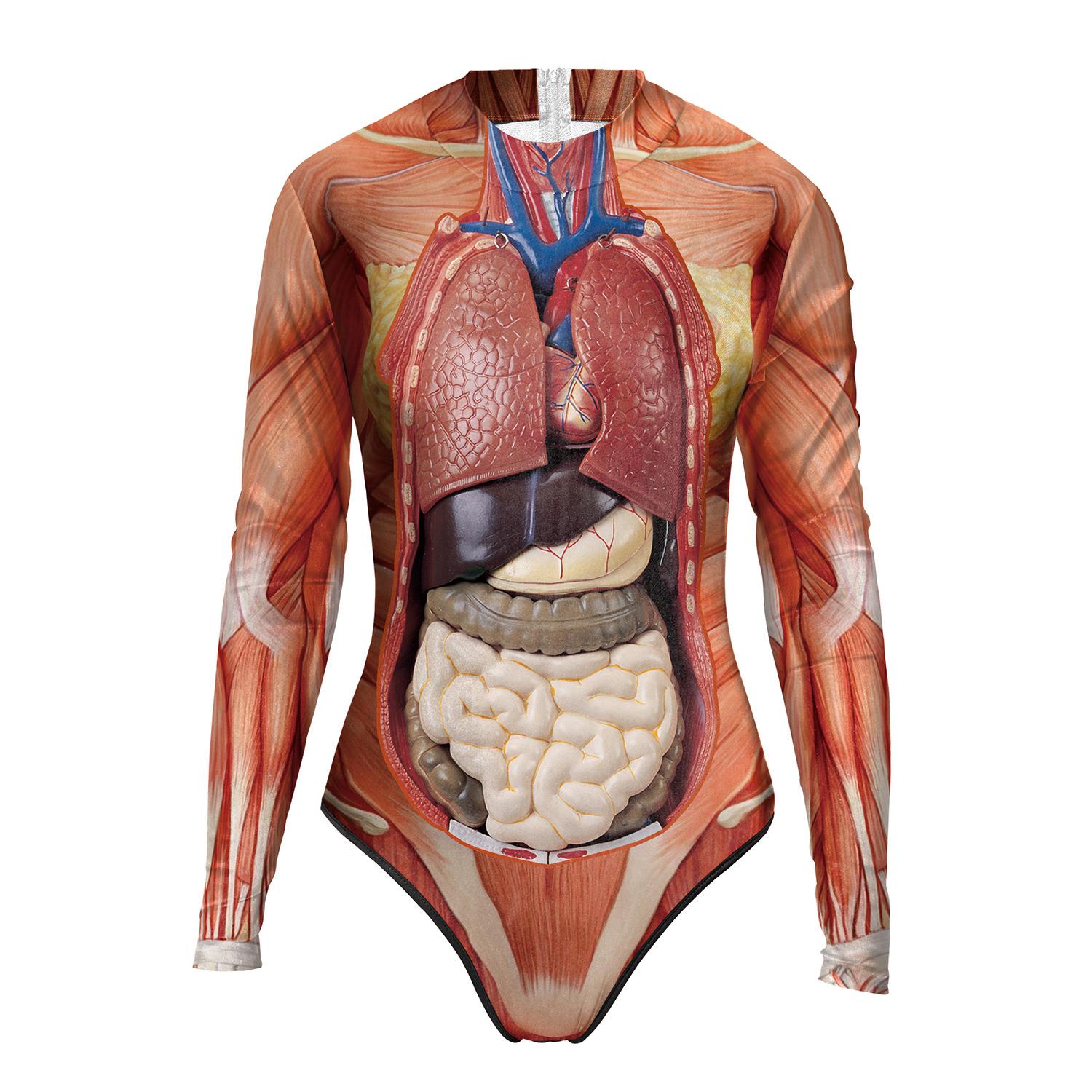 human halloween structure jumpsuit zentai swimsuit torso