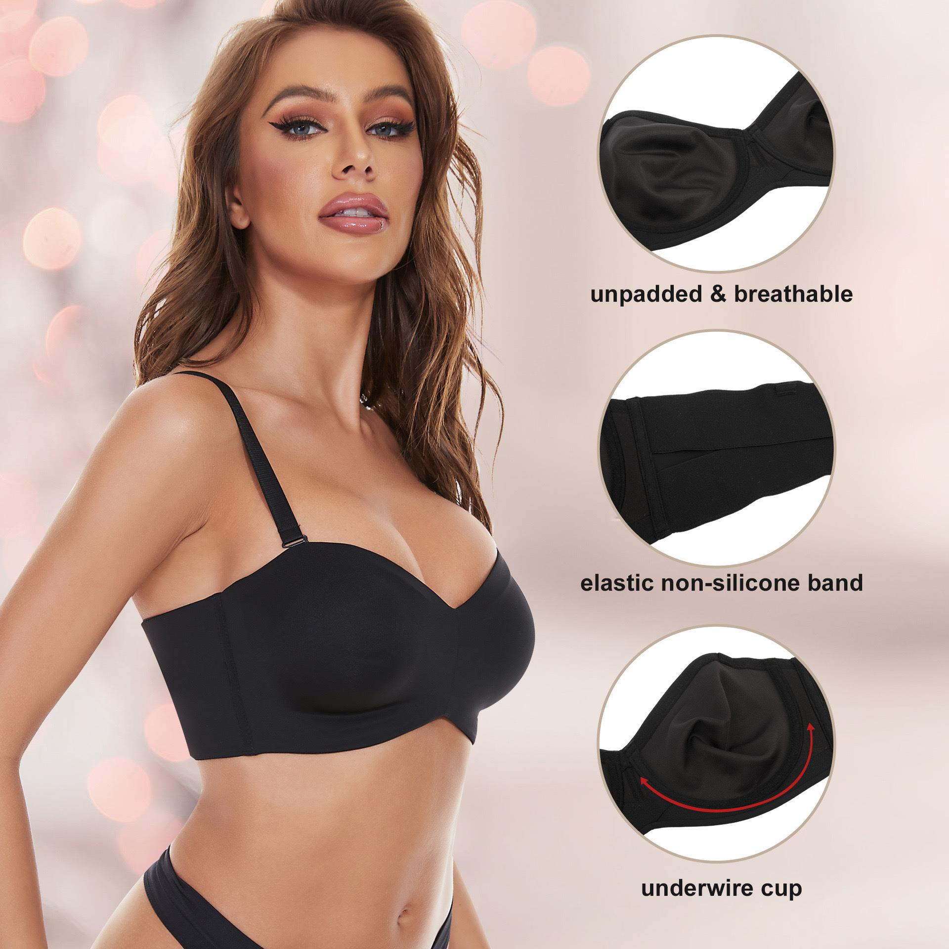 Bra with detachable straps ultra-thin tube top bra
