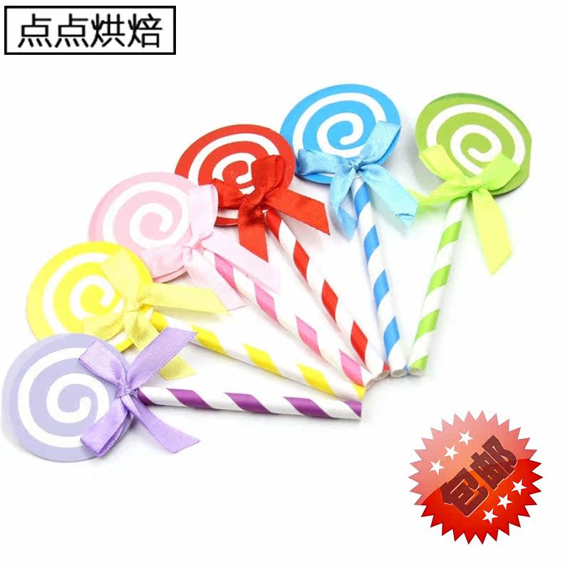 棒棒糖生日蛋糕插牌网红粉色蓝色彩色烘焙插件可爱甜品台布置女孩