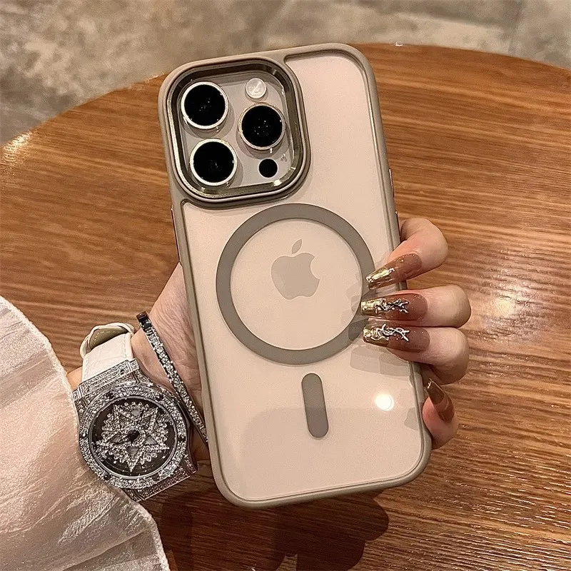 适用iPhone16pro手机壳新款金盾无线充磁吸苹果16透明16P防摔PC壳