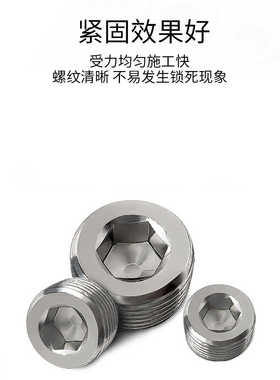 气动接头 丝堵 内六角堵头BD-01/02/03/04 1/8 1/4 3/8 1/2铁堵头