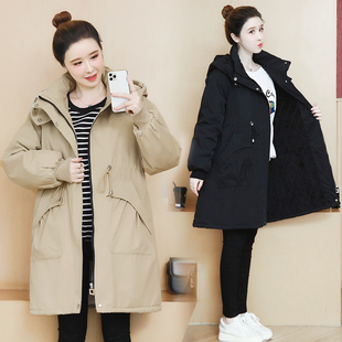 加肥特大码中长款棉衣棉服外套女230斤胖MM羊羔毛派克服加厚棉袄