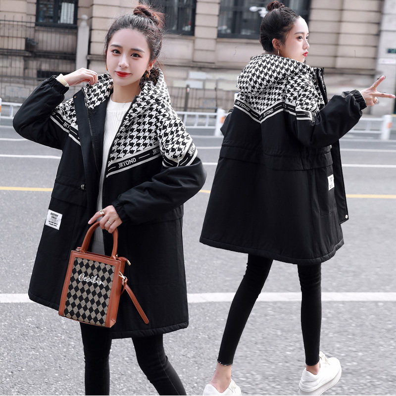 胖mm大码女士加绒加厚派克服冬装洋气减龄外套200斤羊羔毛棉服女
