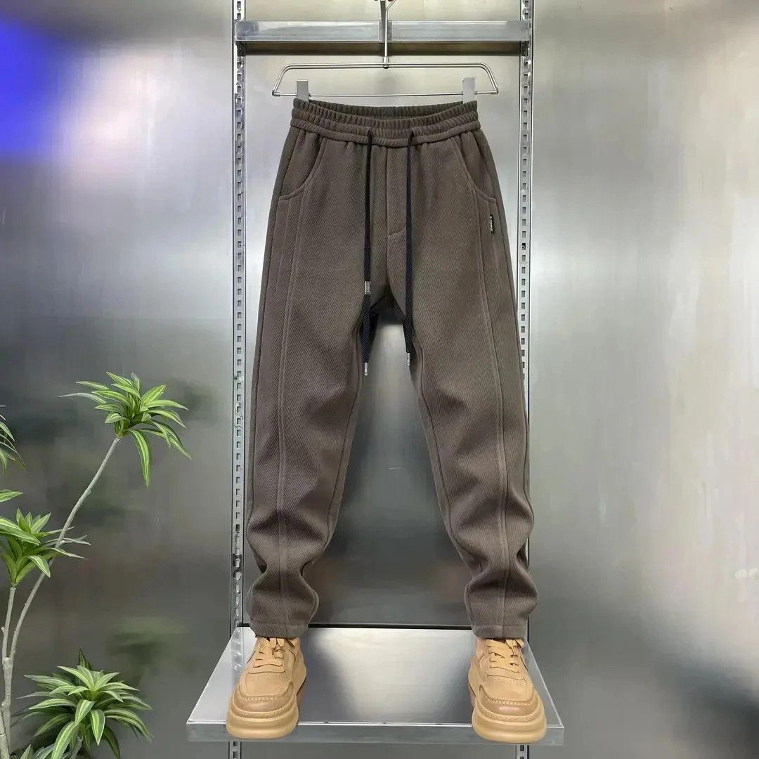 2025冬季新品高奢欧棉绒斜纹加厚加绒抗寒防风保暖休闲男裤