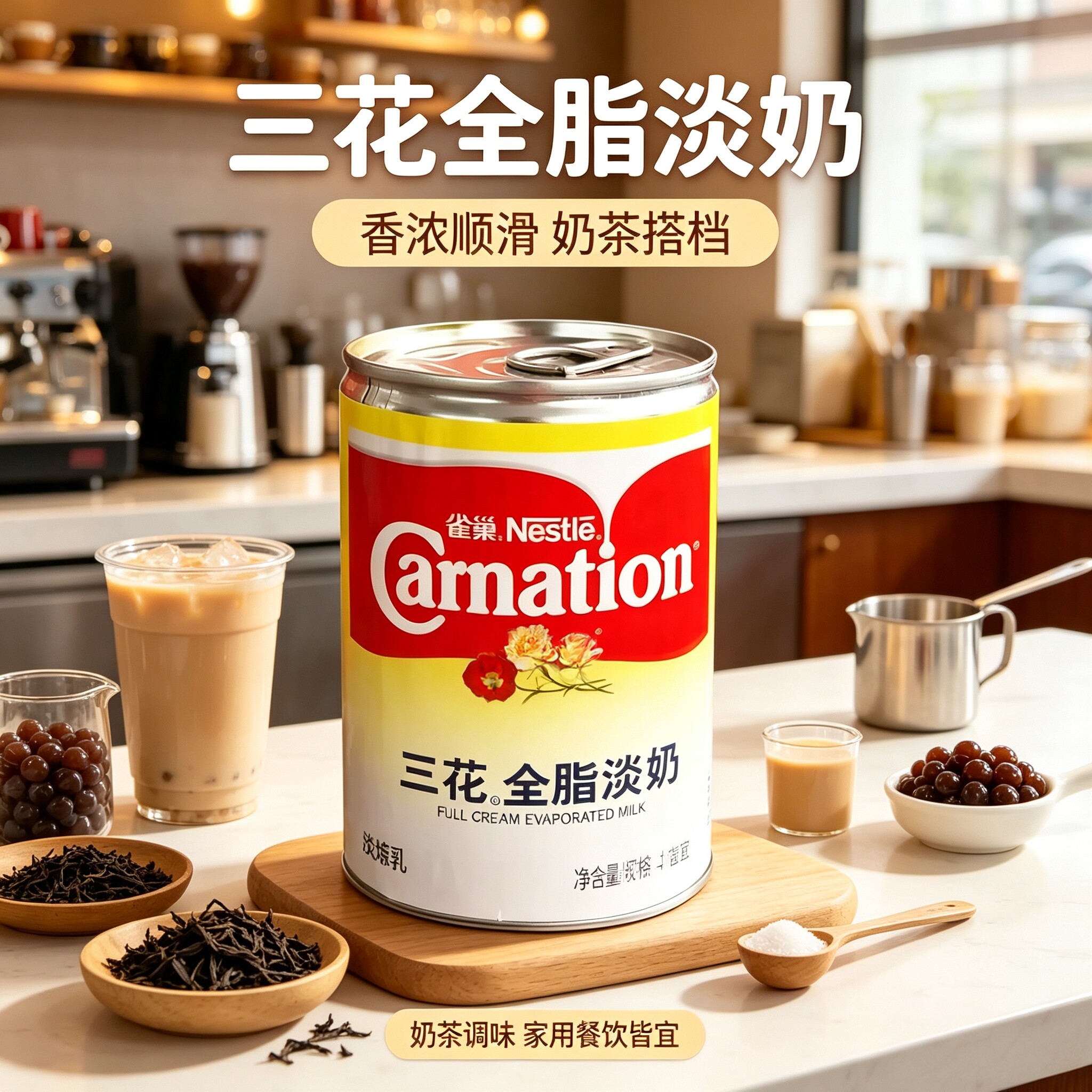 三花全脂淡奶烘焙商用炼奶图片