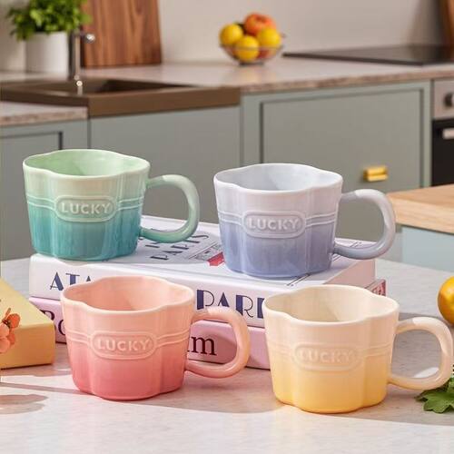 雅诚德陶瓷马克杯家用喝水杯子高颜值咖啡杯办公室水杯早餐杯2025