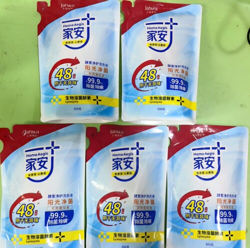 家安4X酵素洗衣液阳光净菌护理机洗中性去污渍袋装补充装500g/袋