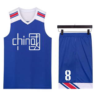 蓝色小童篮球服套装小学生班赛个性小朋友男宝宝比赛训练营队服夏