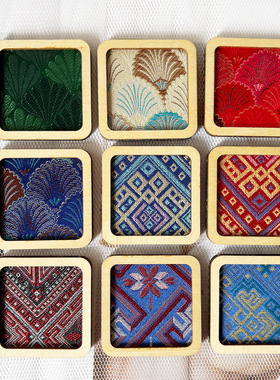 非遗壮锦织锦木框冰箱贴贵州云南湘西特色旅游文创纪念冰箱贴