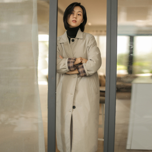 韩版 无谓冬季 女装 中长款 过膝气质棉衣外套棉袄女 大衣棉服2024新款