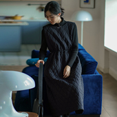 无谓夹棉背心裙2025冬季 棉服连衣裙 收腰马甲裙宽松中长款 新款 女装