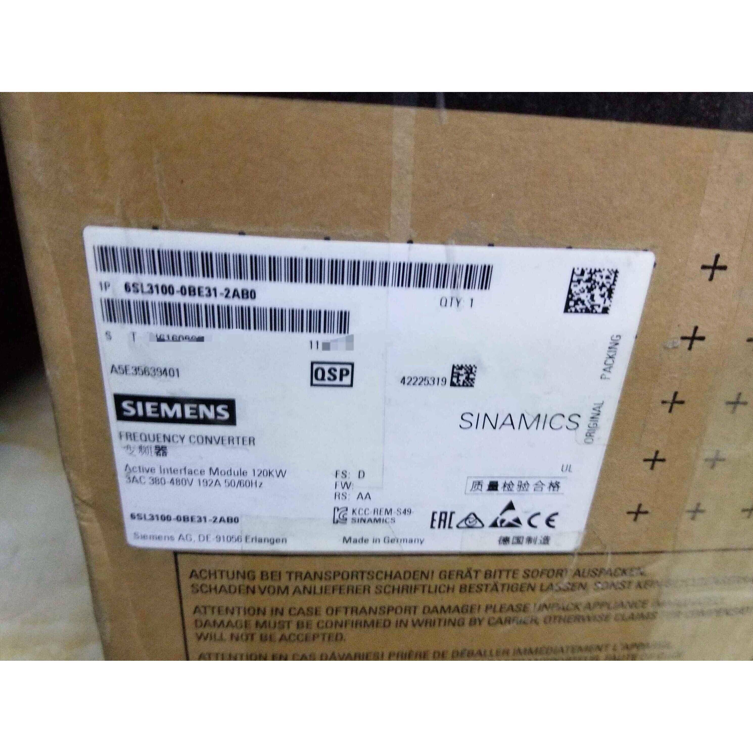 6SL3100-0BE31-2AB0西门子S120接口模块用于120kW主动型电源模块