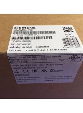 6SL3210-5BB11-2UV1西门子V20变频器0.12kW220V 6SL32105BB112UV1