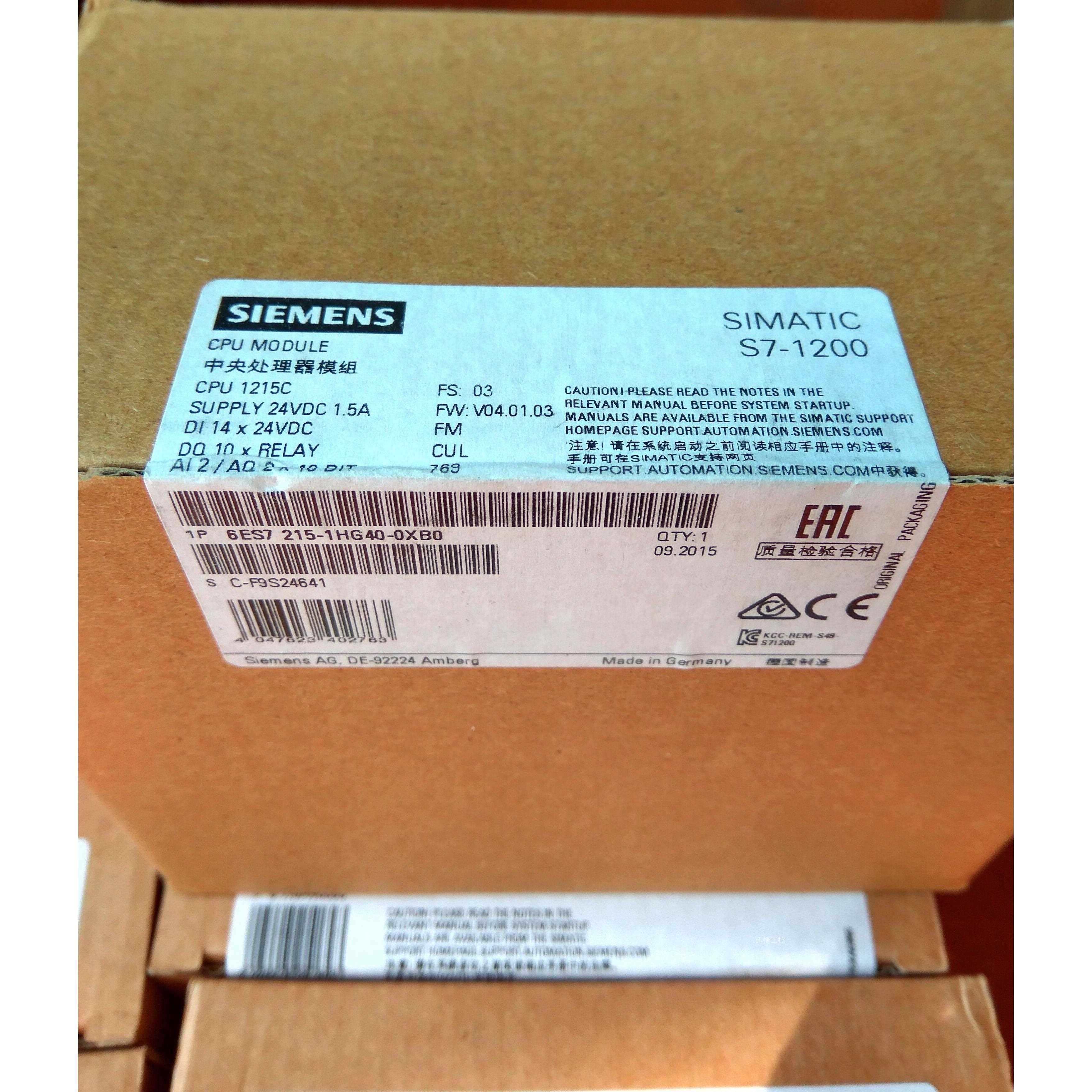 6ES7215-1HG40-0XB0西门子S7-1200CPU1215C模块6ES72151HG400XB0