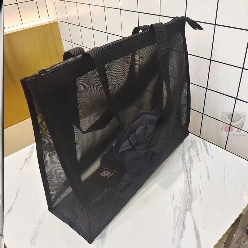 化妆师手提袋网纱化妆包透明旅行旅游便携式购物袋女出门跟妆洗漱