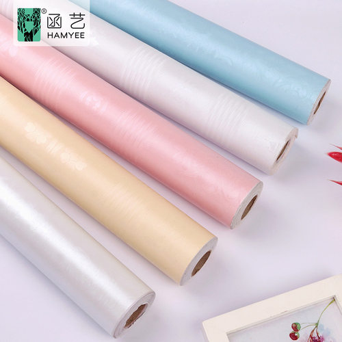 .自粘墙纸纯色花纹卧室背景壁纸自贴素色墙布pvc wallpaper