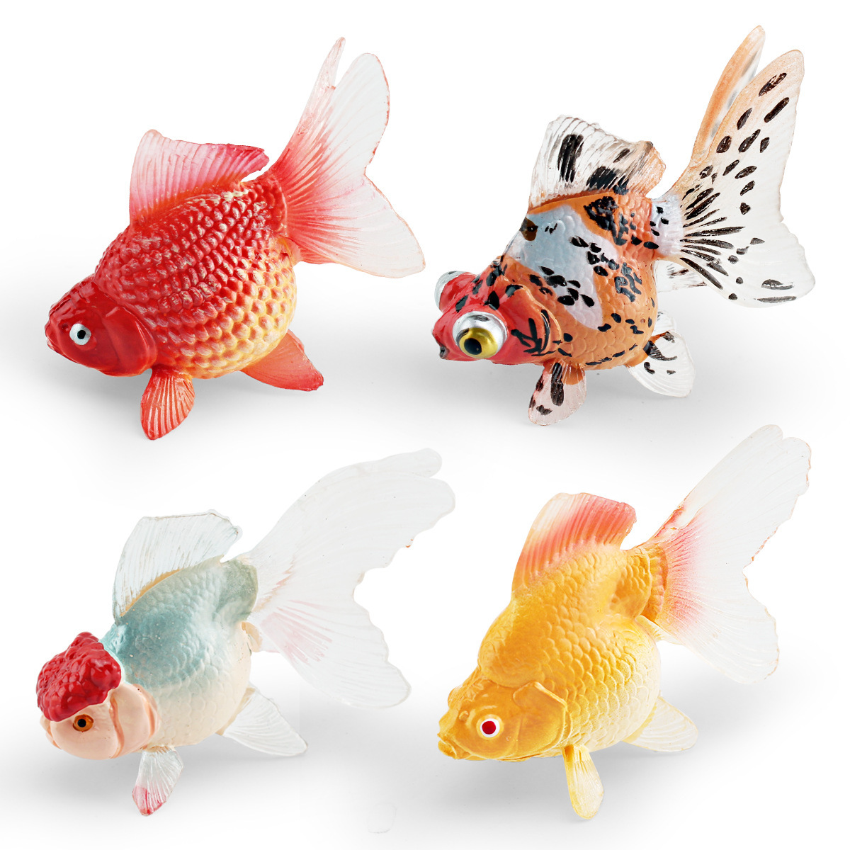 仿真观赏鱼金鱼模型儿童认知鹤顶红鎏金鱼锦鲤装饰摆件玩具