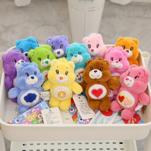 正版care bears爱心熊书包挂件毛绒小玩偶捏捏乐公仔批货