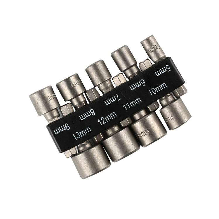 .厂货5-13mm无磁9pc14pc内六角套筒接杆螺丝刀风批套筒 扳手套装