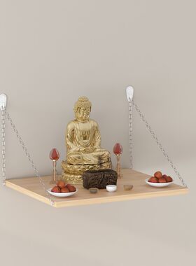 .神爷佛龛供台家用供奉桌供佛台神龛架置物架壁挂式财神柜免打孔