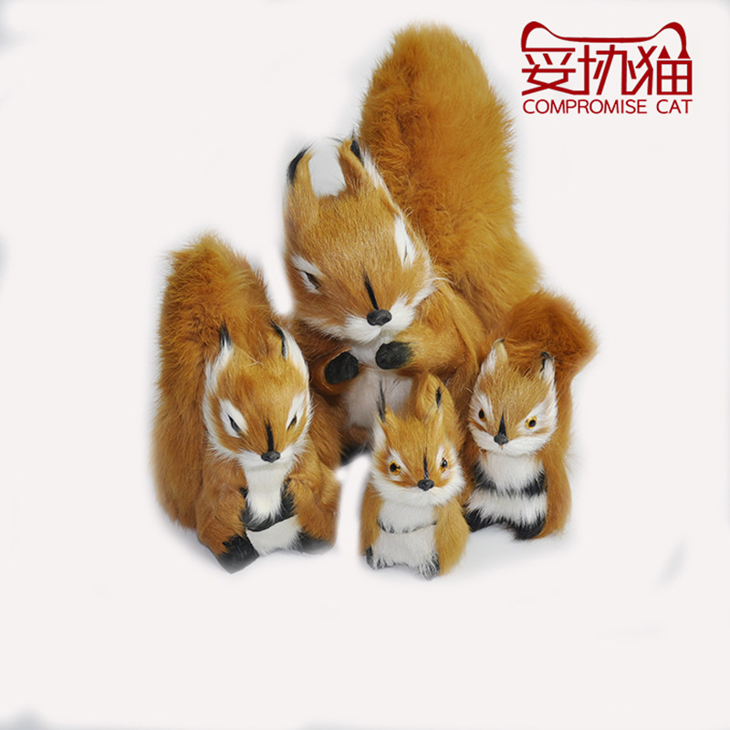 仿真松鼠毛仿真动物家庭摆件拍摄道具送礼新奇礼品动物松鼠乐园