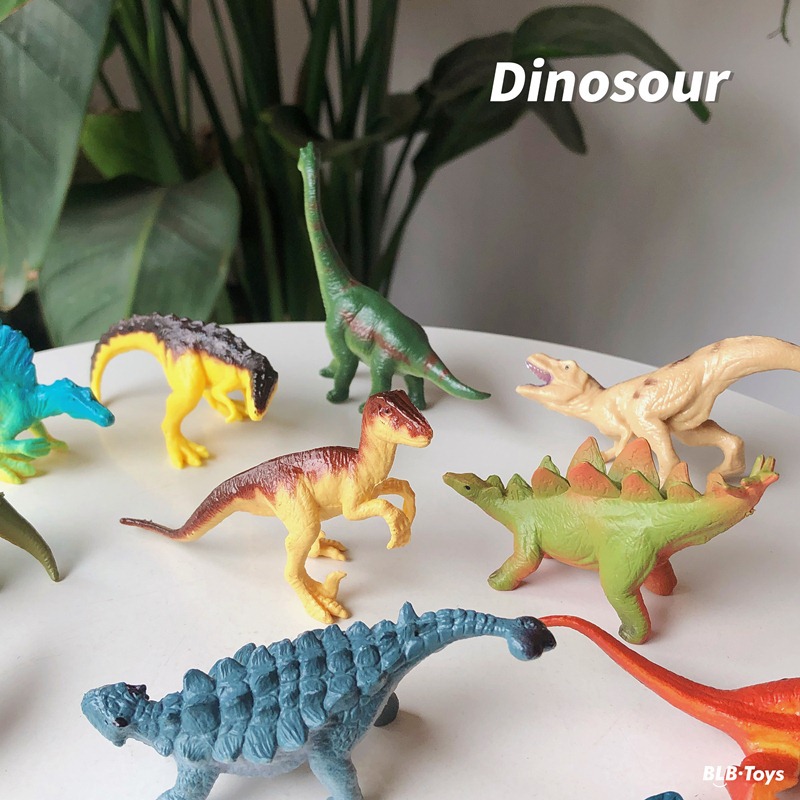 直销仿真动物模型恐龙野生森林海洋动物儿童礼品玩具12只桶装