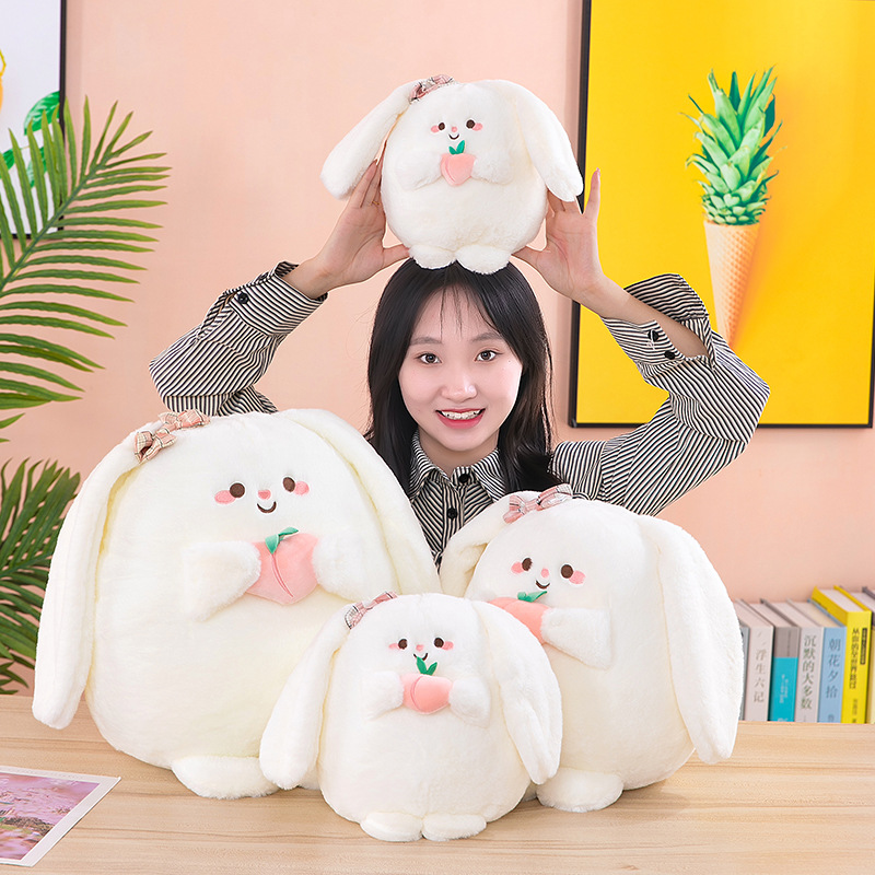 新款兔小桃公仔毛绒玩具软萌抱桃子兔玩偶布娃娃生日礼物