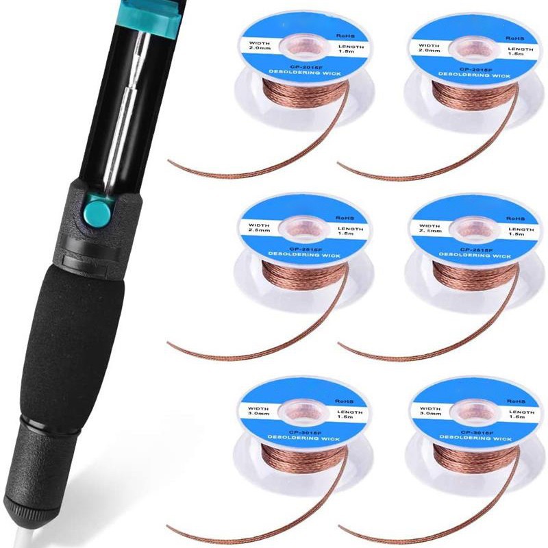 .力吸锡器 焊锡芯和脱焊泵，吸锡器和脱焊芯带6 个吸锡线 脱焊泵