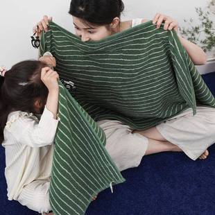 纯棉条纹毛巾家用全棉简约柔软吸水洗脸巾加大加厚成人面巾 夏季